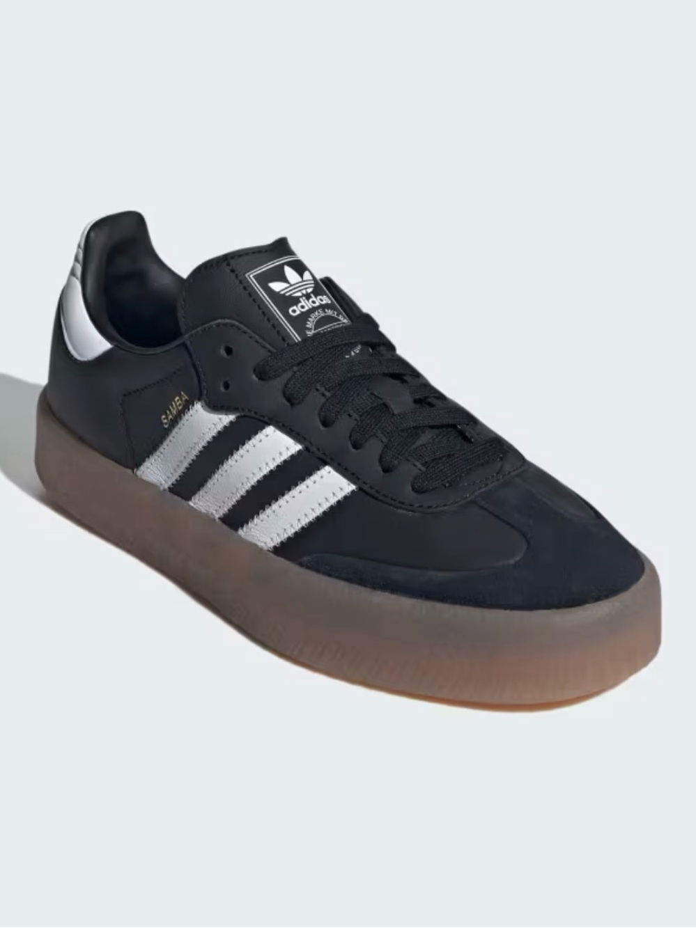 adidas Samba Core Black with White Stripes and Gum Sole